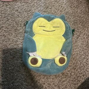 Pokemon Snorlax Plush Shoulder Bag - Green and Yellow